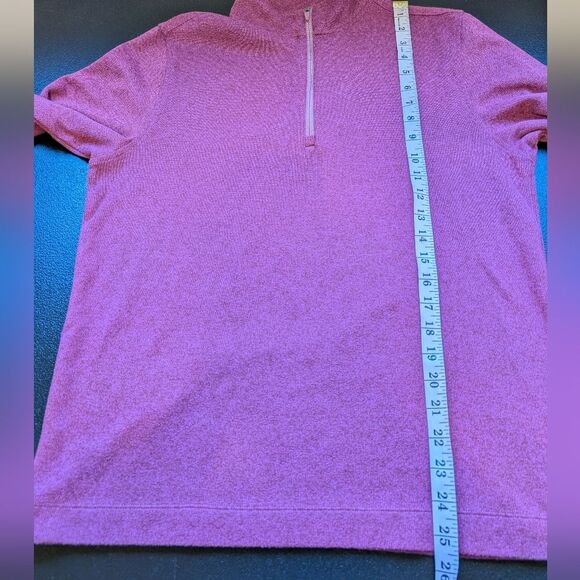 Rhone Mens Commuter 1/4 Zip Sweater Maroon Marle Size Medium - Picture 5 of 11